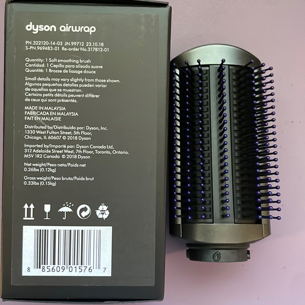 New Dyson Airwrap Soft Smoothing Brush Purple and Black